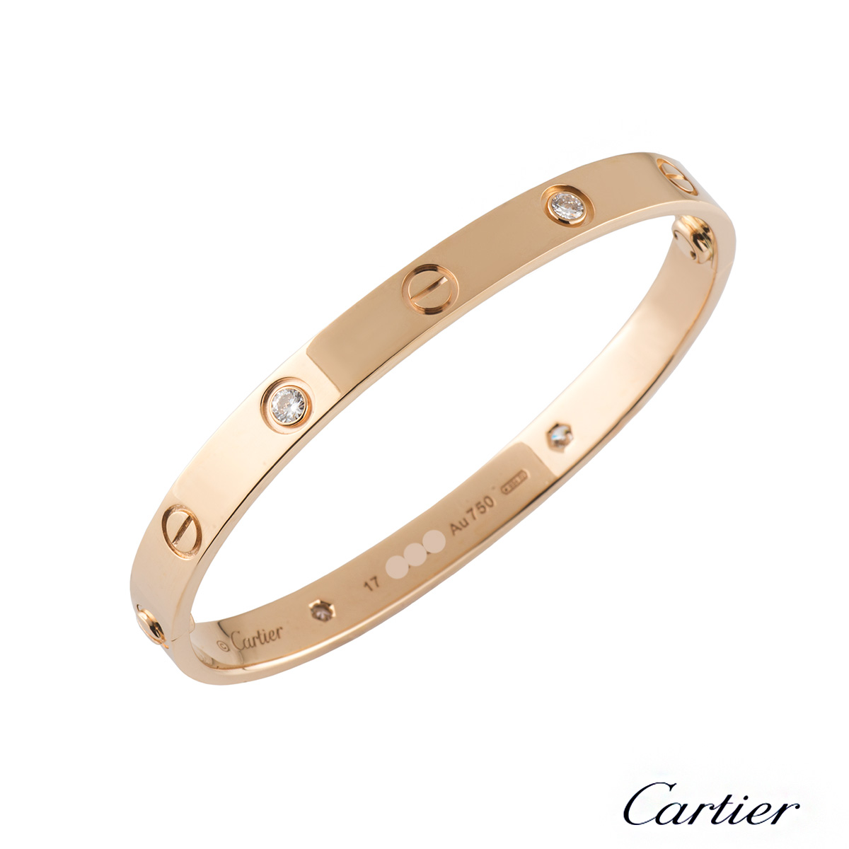 Cartier 'Love' Bracelet, 18K Rose Gold, Size 17 #517131 – Beladora
